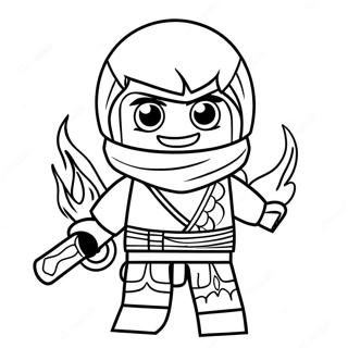 Pagina Para Colorir Do Kai Ninjago Com O Elemento Fogo 87235-27789