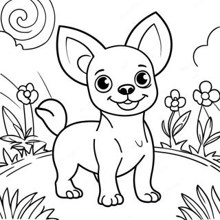 Pagina Para Colorir De Chihuahua Brincalhao Em Um Jardim 87493-27991