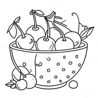 Pagina Para Colorir De Cerejas Em Uma Tigela 87546-28035