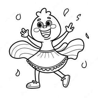 Pagina Para Colorir Da Chica Feliz Dancando 87647-28115