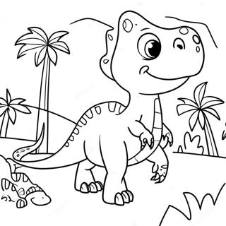 Aventuras De Folhas De Dinossauro Páginas Para Colorir