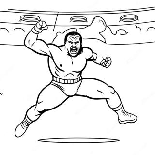 Desenho Para Colorir Do Lutador Da Wwe 3d Pulando Sobre O Oponente 87954 28526