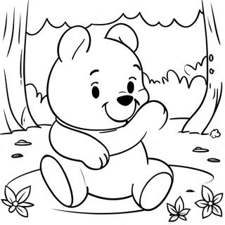 Pagina Para Colorir Do Brincalhao Bebe Winnie The Pooh Na Floresta 88059-28611
