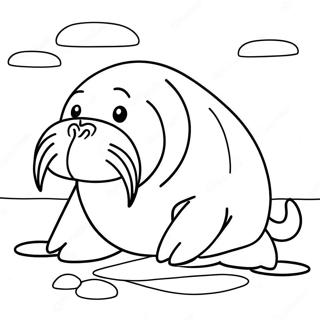 Pagina Para Colorir De Morsa Realista No Gelo 88111-28655