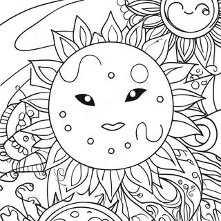 Desenho Para Colorir Do Sol E Da Lua Boemios 88441-28898