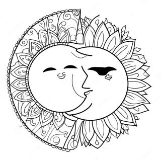 Desenho Para Colorir Do Sol E Da Lua Boemios 88441-28900