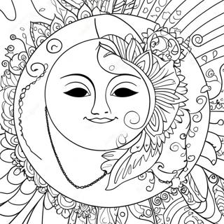 Desenho Para Colorir Do Sol E Da Lua Boemios Elegantes 88444 28910