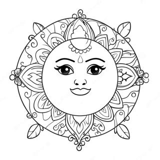 Desenho Para Colorir Do Sol E Da Lua Boemios Elegantes 88444 28911