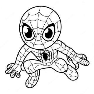 Homem-Aranha Fofo Páginas Para Colorir