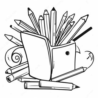 Pagina Para Colorir Dos Materiais Escolares Coloridos 88856 29230