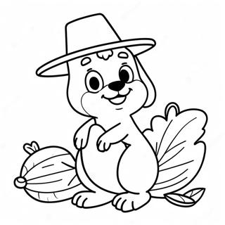 Pagina Para Colorir Do Dia De Acao De Gracas Do Bluey 89008-29334