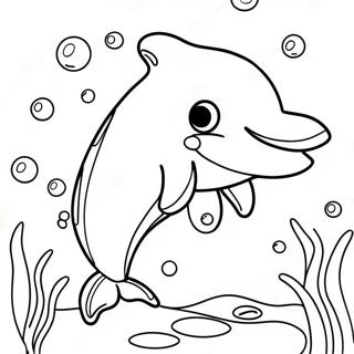 Pagina Para Colorir De Um Fofo Golfinho Nadando 89163-29464