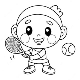 Pagina Para Colorir De Jogador De Tenis Em Desenho Animado Fofo 89188-29478