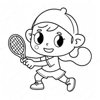 Pagina Para Colorir De Jogador De Tenis Em Desenho Animado Fofo 89188-29479