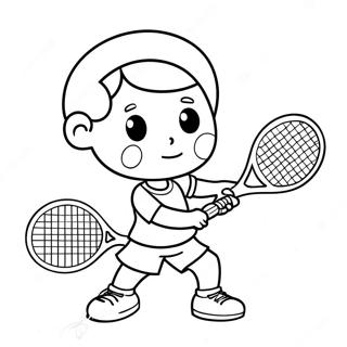 Pagina Para Colorir De Jogador De Tenis Em Desenho Animado Fofo 89188-29480