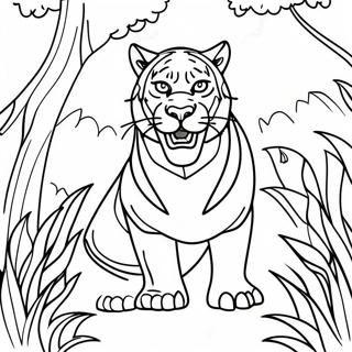 Pagina Para Colorir Do Predador Feroz Na Selva 89343-29597