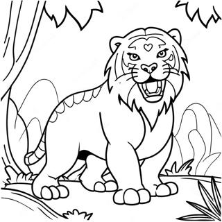 Pagina Para Colorir Do Predador Feroz Na Selva 89343-29600