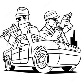 Pagina Para Colorir Da Cena De Assalto Do Gta 89424-29670