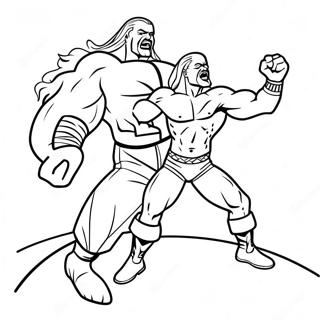 Pagina Para Colorir Da Cena De Acao Dinamica Da Wwe 89862 30005