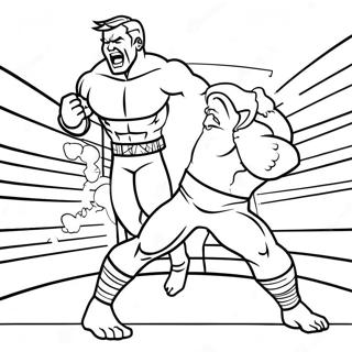 Pagina Para Colorir Da Cena De Acao Dinamica Da Wwe 89862 30007