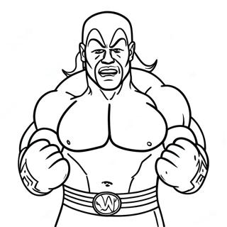 Pagina Para Colorir De Acao Dinamica De Lutador Da Wwe 90091-30178