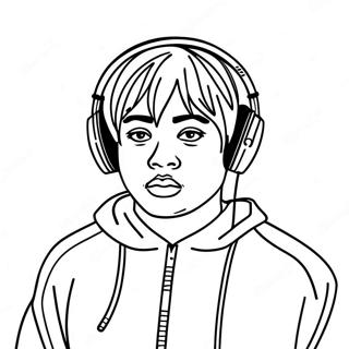 Pagina Para Colorir Do Juice Wrld Com Fones De Ouvido 90144-30221