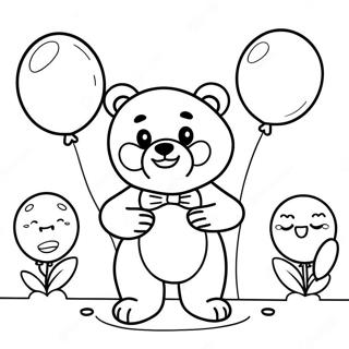 Pagina Para Colorir Do Urso De Goma Fofo Com Baloes 90299-30338