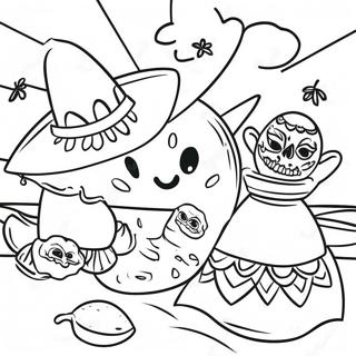 Pagina Para Colorir Da Festa Mexicana Vibrante 90558-30538