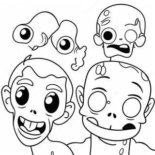 Pagina Para Colorir Dos Rostos Engracados Dos Zumbis 90638 30607
