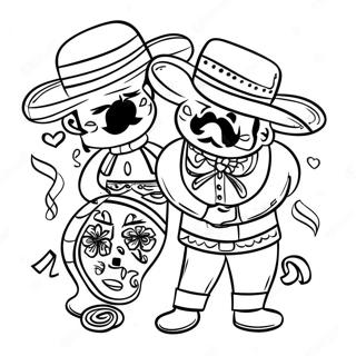 Página Para Colorir Da Celebração Tradicional De Cinco De Mayo Páginas Para Colorir