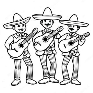 Página Para Colorir Da Banda Mariachi De Cinco De Mayo Páginas Para Colorir
