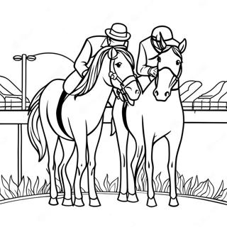 Pagina Para Colorir Cavalos Coloridos No Kentucky Derby 91019-30898