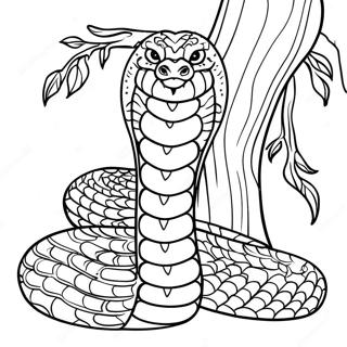 Pagina Para Colorir Cobra Rei Enrolada Em Uma Arvore 91072-30945