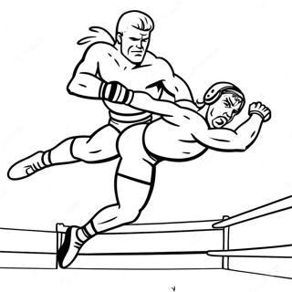Pagina Para Colorir Do Lutador Da Wwe Pulando Sobre O Oponente 91122-31048