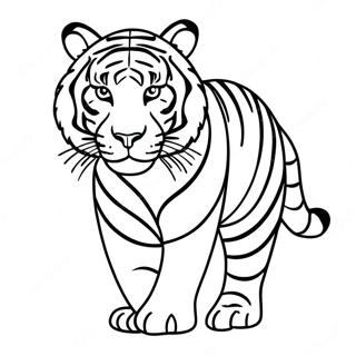 Tigre Listrado Caminhando Pagina Para Colorir 9116 108