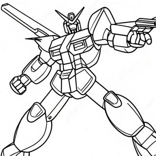 Pagina Para Colorir Da Cena De Batalha Do Gundam 91380-31246