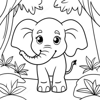 Pagina Para Colorir Do Elefante Bebado Aventureiro Explorando A Selva 91408 31277