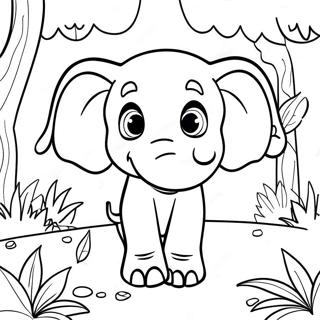 Pagina Para Colorir Do Elefante Bebado Aventureiro Explorando A Selva 91408 31278