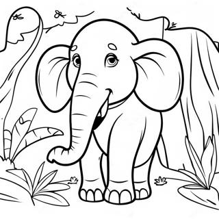 Pagina Para Colorir Do Elefante Bebado Aventureiro Explorando A Selva 91408 31279