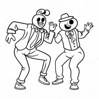 Pagina Para Colorir Dos Personagens Dancando Do Tik Tok 91609-31425