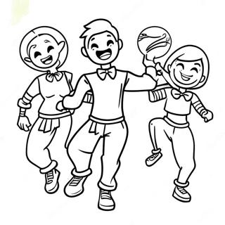 Pagina Para Colorir Dos Personagens Dancando Do Tik Tok 91609-31426