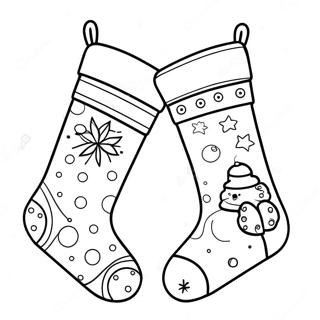 Pagina Para Colorir De Meias De Natal Retro 91686 31491