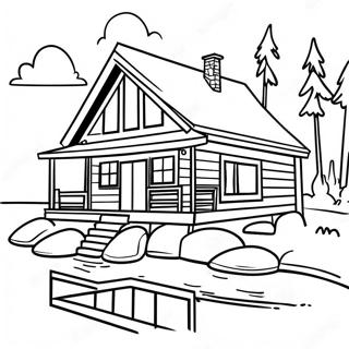 Pagina Para Colorir De Cabana A Beira Do Lago Ensolarado 91790 31580