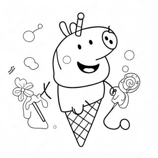 Pagina Para Colorir Peppa Pig Com Cone De Sorvete Colorido 92246-31926