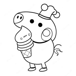 Pagina Para Colorir Peppa Pig Segurando Um Sorvete Derretendo 92249-31939
