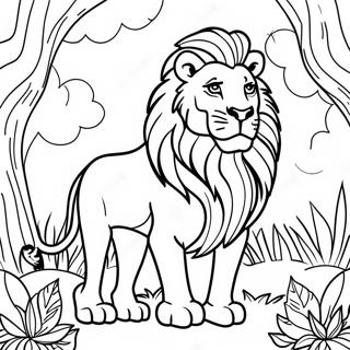 Pagina Para Colorir Do Leao Majestoso Na Selva 92324-31987
