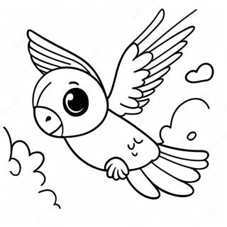 Pagina Para Colorir Do Brincalhao Periquito Voando No Ceu 92482-32114