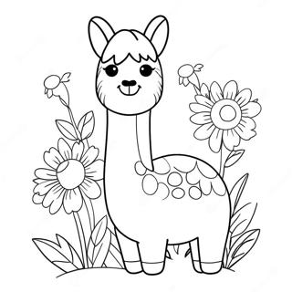 Pagina Para Colorir Llama Llama Com Flores 92585-32195