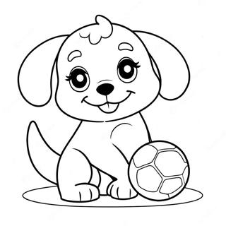 Pagina Para Colorir Cachorrinho Fofo Brincando Com Bola 92864-32408