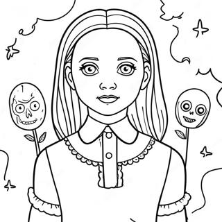 Pagina Para Colorir Da Wednesday Addams Assustadora 93611-32985